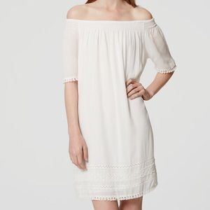 Loft off shoulder white dress